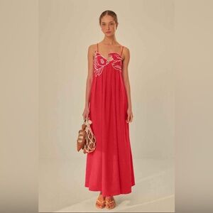 FARM RIO RED FISH TOP MAXI DRESS worn 1x